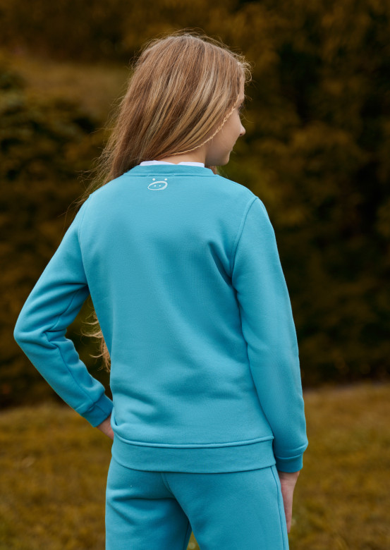 Delphinium blue color kids footer sweatshirt